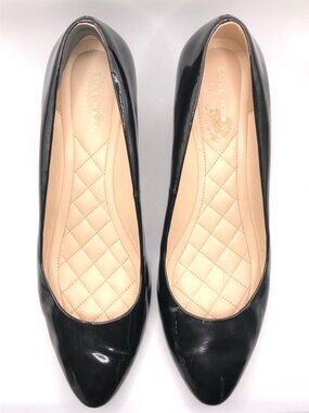 Cole Haan Black Patent Leather Wedge Heel Pumps Grand.ØS 8.5B